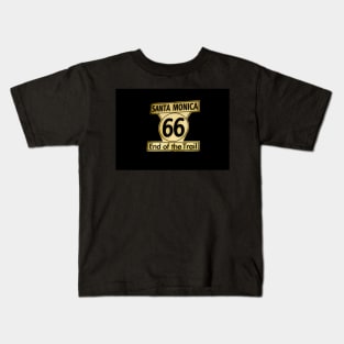 Route 66 End of the Trail at Santa Monica Pier, California, USA Kids T-Shirt